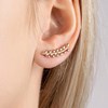 Boucles d'oreilles grimpantes contour de lobe feuille de laurier Plaqué or 750 3 microns - vue V3