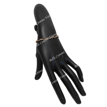 Bracelet cristal suite de pierres ovales Plaqué OR 750 3 microns Couleur Rouge