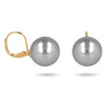 Boucles d'oreille plaqué or dormeuse avec perle d'imitation de Majorque grise 10MM - vue V1