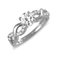 Bague argent rhodié infini solitaire avec cubic zirconia