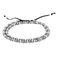 Bracelet Homme ajustable double tour hématites gris 'HENRY'