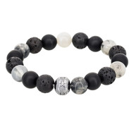 Bracelet Homme élastiqué pierres multicolore 'CENDRE'