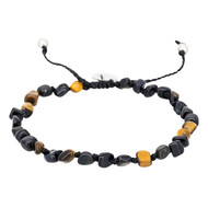 Bracelet Homme ajustable pierres multicolore noir 'TIGER WAX'