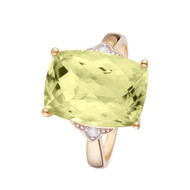 Bague Or Jaune GREEN HILL D 003-2 & Lemon Quartz 7-1