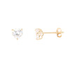 Boucles d'Oreilles Or Jaune - Coeur - Femme ou Enfant - vue V1