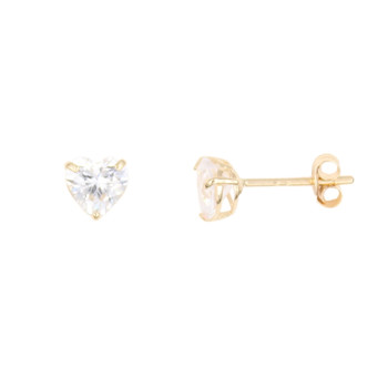 Boucles d'Oreilles Or Jaune - Coeur - Femme ou Enfant