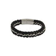 Bracelet Akara acier cuir