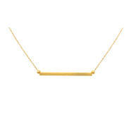 Collier délicat minimaliste chaîne barre perles- doré à l 'or