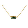 Collier délicat pendentif en perles miyuki tissées-doré à l 'or fin - vue V1