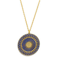 Sautoir  filigrane   coloré- doré à l 'or fin