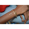 Bracelet délicat minimaliste chaîne barre perles-doré à l 'or fin - vue V3