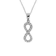Collier femme infini oxyde de zirconium Argent 925 Rhodié