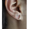 Boucles d'oreilles torsade oxyde de zirconium Plaqué OR 750 3 microns - vue V3