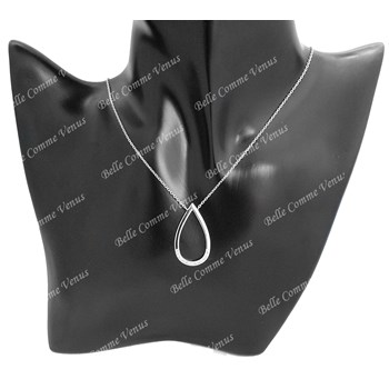 Ovale halsketting bezet met zirkoniumoxide 925 gerhodineerd zilver