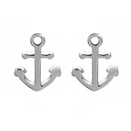 Boucles d'oreilles ancre marine Argent 925 Rhodié