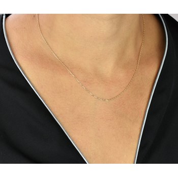 Vergulde 750 3 micron forçat schakel halsketting