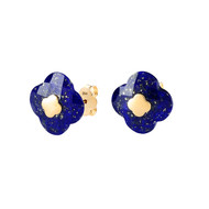 PUCES D'OREILLES OR JAUNE LAPIS LAZULI