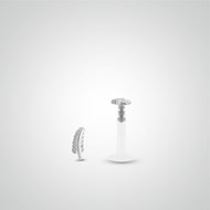 Piercing hélix en or blanc avec plume
