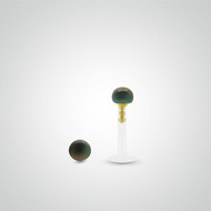 Piercing hélix et tragus en or jaune avec perle de culture grise