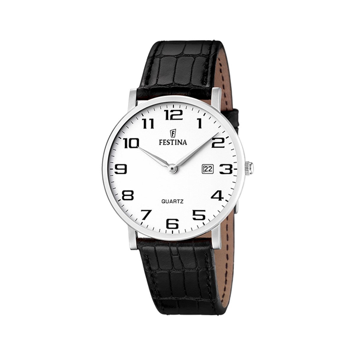 Festina Blanc Noir Cuir Montre Fond 8XnZwOPN0k