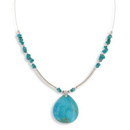 Collier Véritable Turquoise d'Arizona et argent