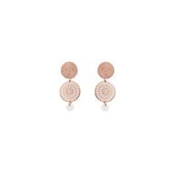 Boucles d'oreilles pendantes MANON or/ecru