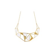 Collier plastron LUCIE or/noir