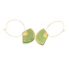 Boucles d'oreilles créoles avec médaille éventail colorée doré à l 'or fin - vue V2
