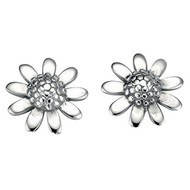Boucle d'oreille fleur en argent 925/1000