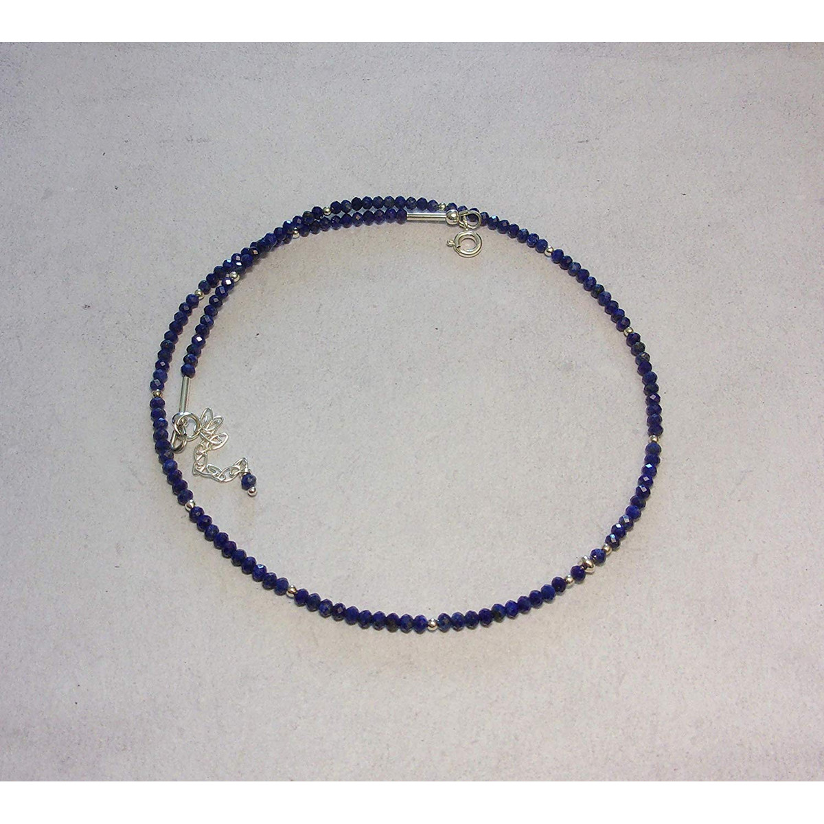 Collier en Pierres Naturelles et Argent 925 - Lapis Lazuli - vue 2