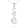 Pendentif 3 disques de nacre blanche sertis argent rhodié - vue V1