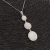 Pendentif 3 disques de nacre blanche sertis argent rhodié - vue V3