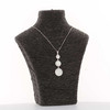 Pendentif 3 disques de nacre blanche sertis argent rhodié - vue V4