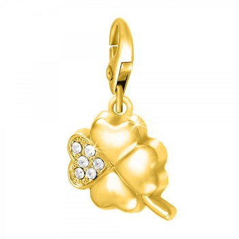 SC Crystal Clover Charm with sparkling crystals