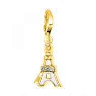 Charm Tour Eiffel doré SC Crystal orné de Cristaux scintillants