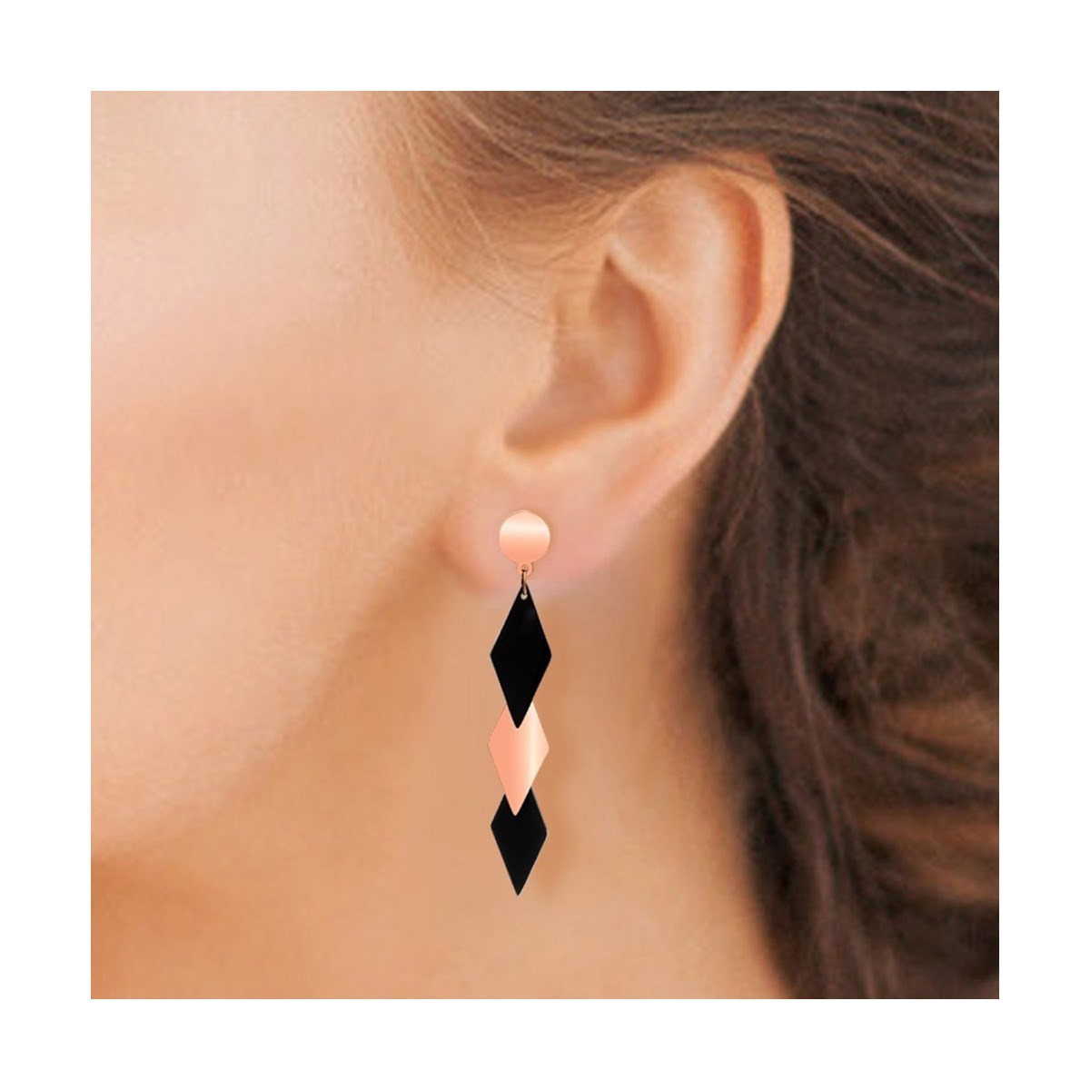 Boucles d'oreilles en acier SC Crystal - vue 2