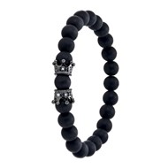 Bracelet perles onyx mat et couronne par SC Crystal