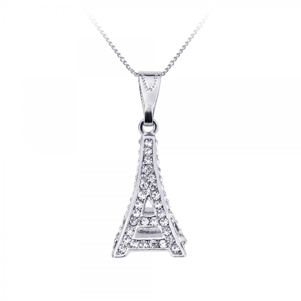 Collier Tour Eiffel SC Crystal orné de cristaux scintillants