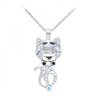 Collier chat SC Crystal orné de cristaux scintillants