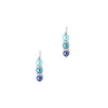 Parure Collier et Boucles d'oreilles Perles Turquoises, Cristal et Plaqué Rhodium - vue V3