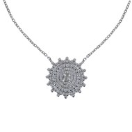 Collier Argent Rhodié Soleil Dentelé