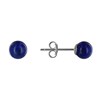 Boucles d'Oreilles Clou Argent Rhodié et Perles de Lapis Lazuli 6 mm - vue V1