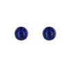 Boucles d'Oreilles Clou Argent 925 Rhodié et Perles de Lapis Lazuli 6 mm - vue V2