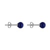 Boucles d'Oreilles Clou Argent 925 Rhodié et Perles de Lapis Lazuli 6 mm - vue V3