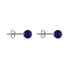 Boucles d'Oreilles Clou Argent Rhodié et Perles de Lapis Lazuli 6 mm - vue V3