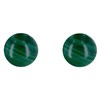 Boucles d'Oreilles Clou Argent Rhodié et Perles de Malachite 6 mm - vue V2