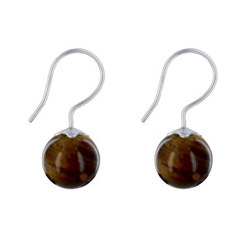 925 Sterling Silver Tiger Eye Beads Earrings