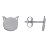 Boucles d'Oreilles Argent 925 Tête de Chat - vue V1