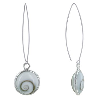Boucles d'Oreilles Argent 925 Grand Oeil de Sainte Lucie Rond