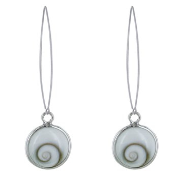 Boucles d'Oreilles Argent 925 Grand Oeil de Sainte Lucie Rond